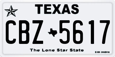 TX license plate CBZ5617