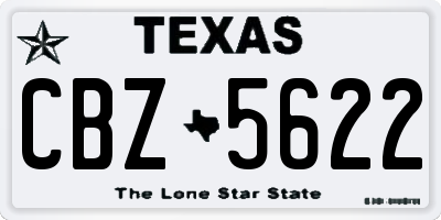 TX license plate CBZ5622