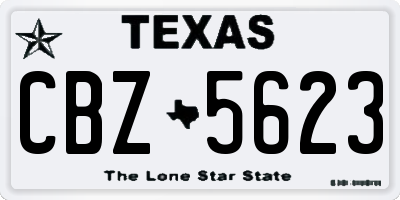 TX license plate CBZ5623