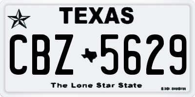 TX license plate CBZ5629
