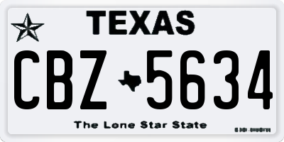 TX license plate CBZ5634