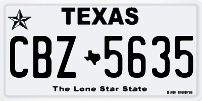 TX license plate CBZ5635