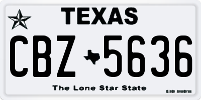 TX license plate CBZ5636