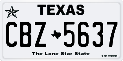 TX license plate CBZ5637