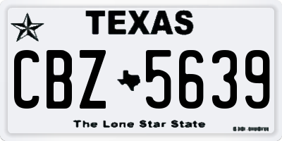 TX license plate CBZ5639