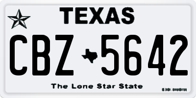 TX license plate CBZ5642