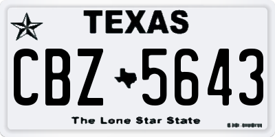 TX license plate CBZ5643