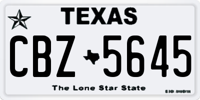 TX license plate CBZ5645