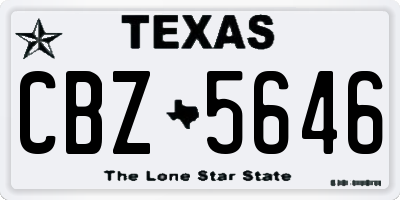TX license plate CBZ5646