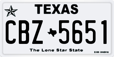 TX license plate CBZ5651