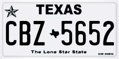 TX license plate CBZ5652