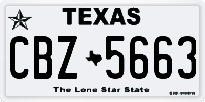 TX license plate CBZ5663
