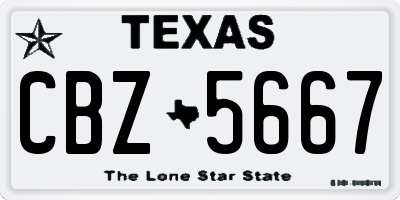 TX license plate CBZ5667