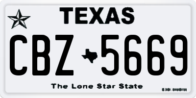 TX license plate CBZ5669