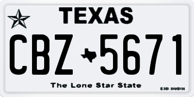 TX license plate CBZ5671