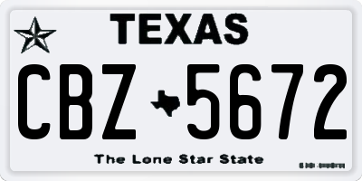 TX license plate CBZ5672