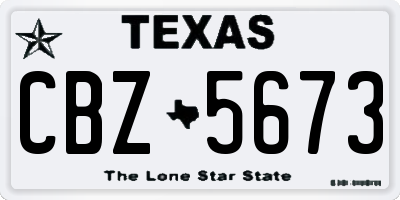 TX license plate CBZ5673