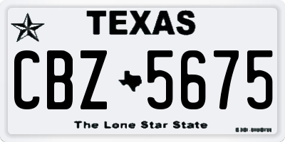 TX license plate CBZ5675