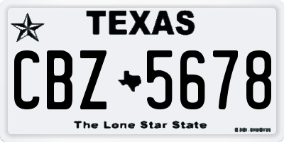 TX license plate CBZ5678