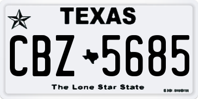TX license plate CBZ5685