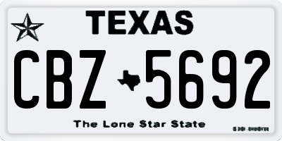 TX license plate CBZ5692