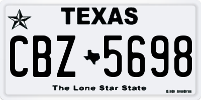 TX license plate CBZ5698