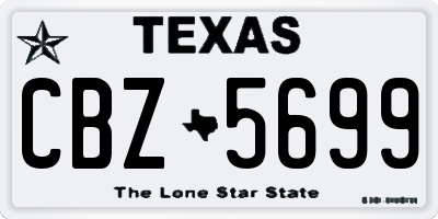 TX license plate CBZ5699