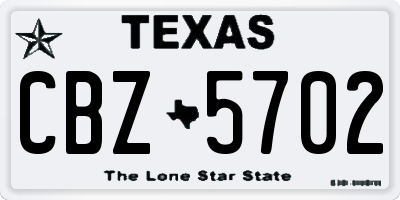 TX license plate CBZ5702