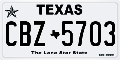 TX license plate CBZ5703