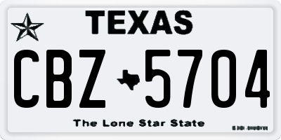 TX license plate CBZ5704