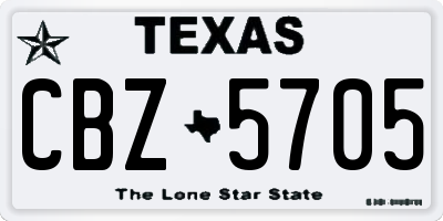 TX license plate CBZ5705