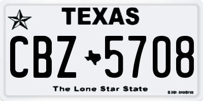 TX license plate CBZ5708