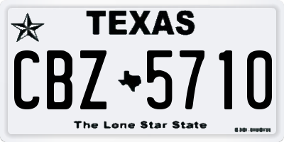 TX license plate CBZ5710