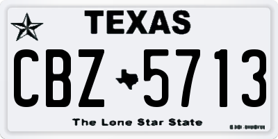 TX license plate CBZ5713