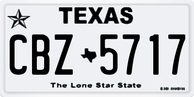 TX license plate CBZ5717