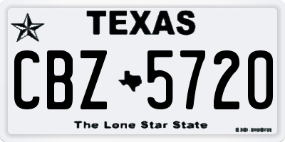 TX license plate CBZ5720