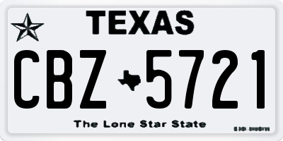 TX license plate CBZ5721