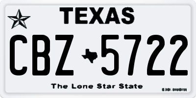 TX license plate CBZ5722