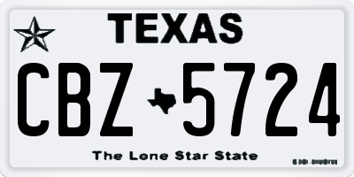 TX license plate CBZ5724