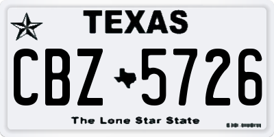 TX license plate CBZ5726