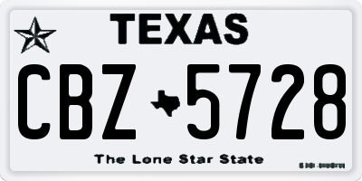 TX license plate CBZ5728