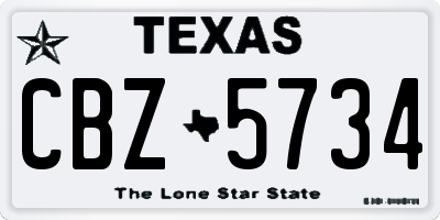 TX license plate CBZ5734