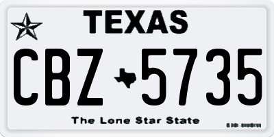 TX license plate CBZ5735