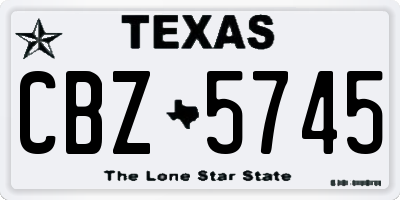 TX license plate CBZ5745