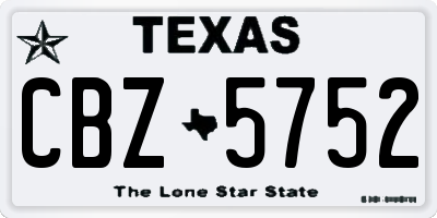 TX license plate CBZ5752