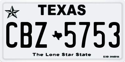 TX license plate CBZ5753