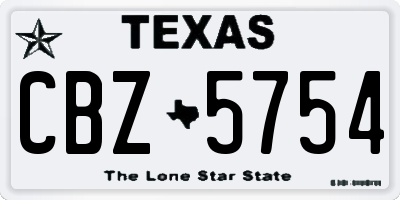 TX license plate CBZ5754