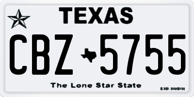 TX license plate CBZ5755