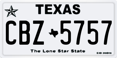 TX license plate CBZ5757
