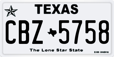 TX license plate CBZ5758
